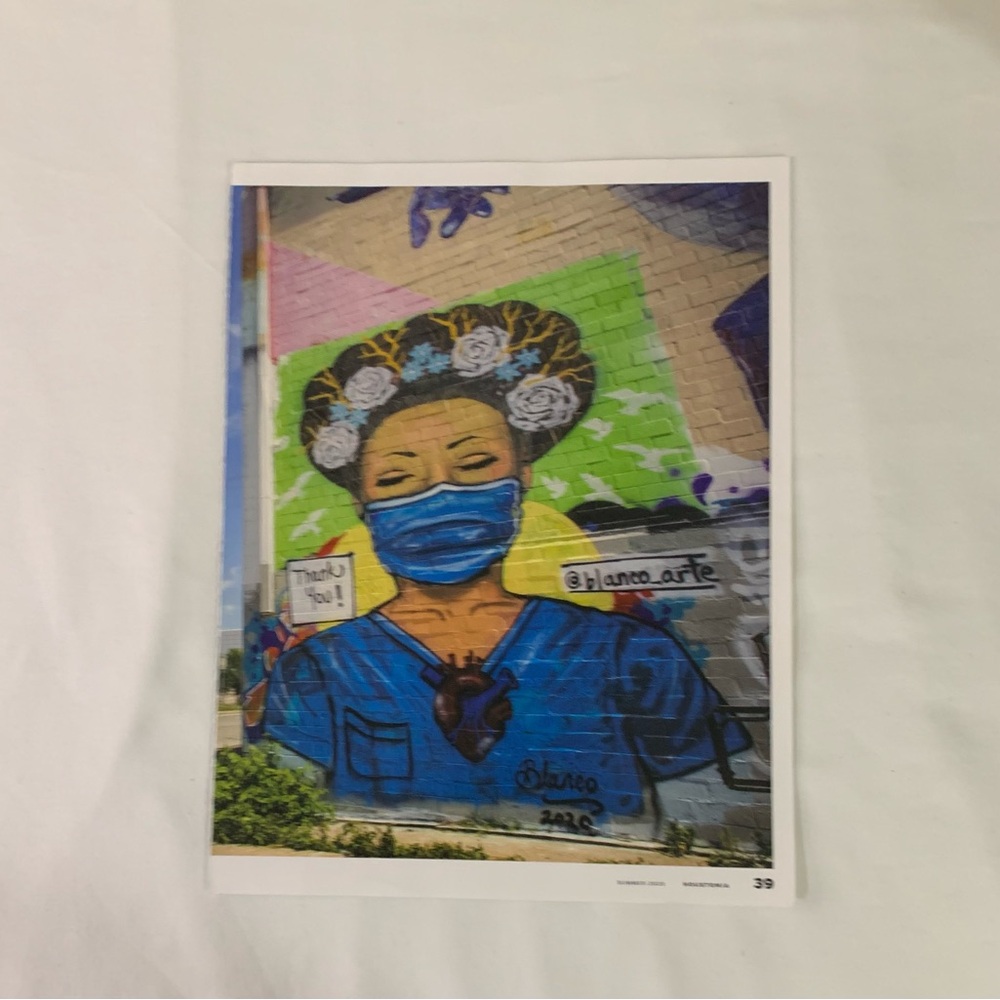 Blanco Arte Thank You! Nurse Wall Painting Summer 2020 Magazine Ad
